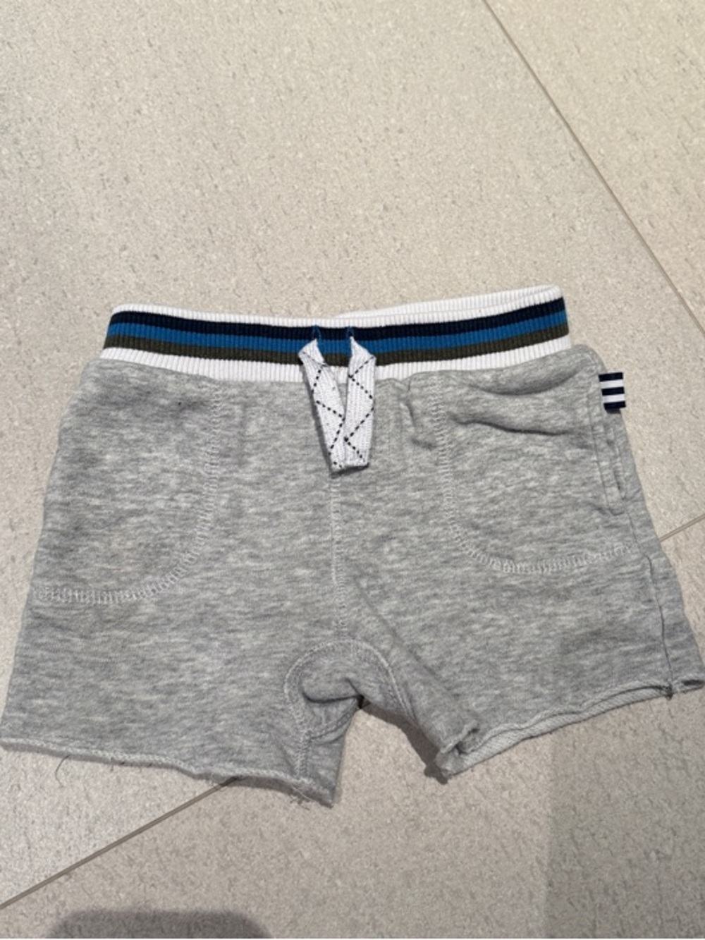 Splendid Gray Knit Shorts with Blue & Black Waistband 6-12